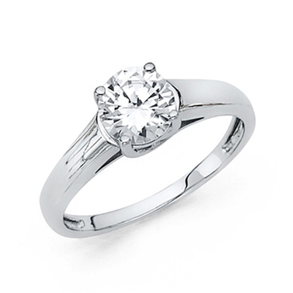 1-CT Petite Trellis Round-Cut CZ Engagement Ring